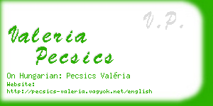 valeria pecsics business card